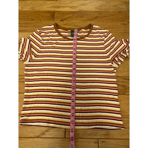 Wild Fable women's multicolor striped cropped ribbed long sleeve top size large - Picture 5 of 8
